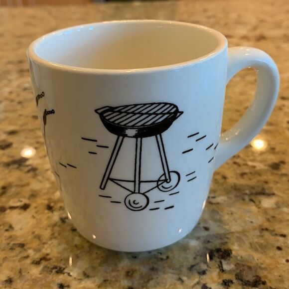 Set of 4‎ Kitschy vintage mugs Grilling BBQ Set Tea Cups ceramic - Picture 2 of 5